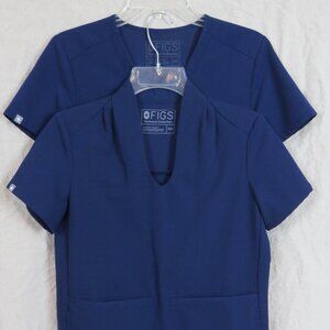 Figs Technical Collection Scrub Tops (Bundle of 2) SIZE XXS Navy Blue